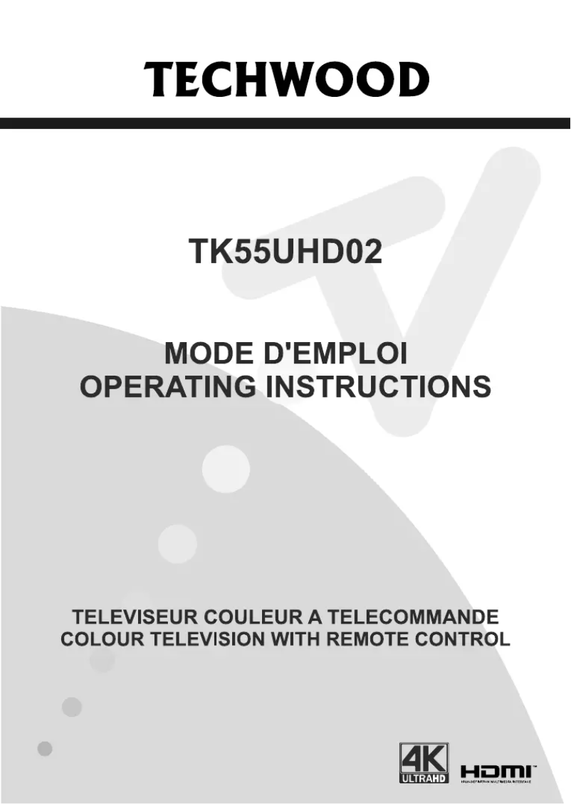 First page image of the manual for TK55UHD02