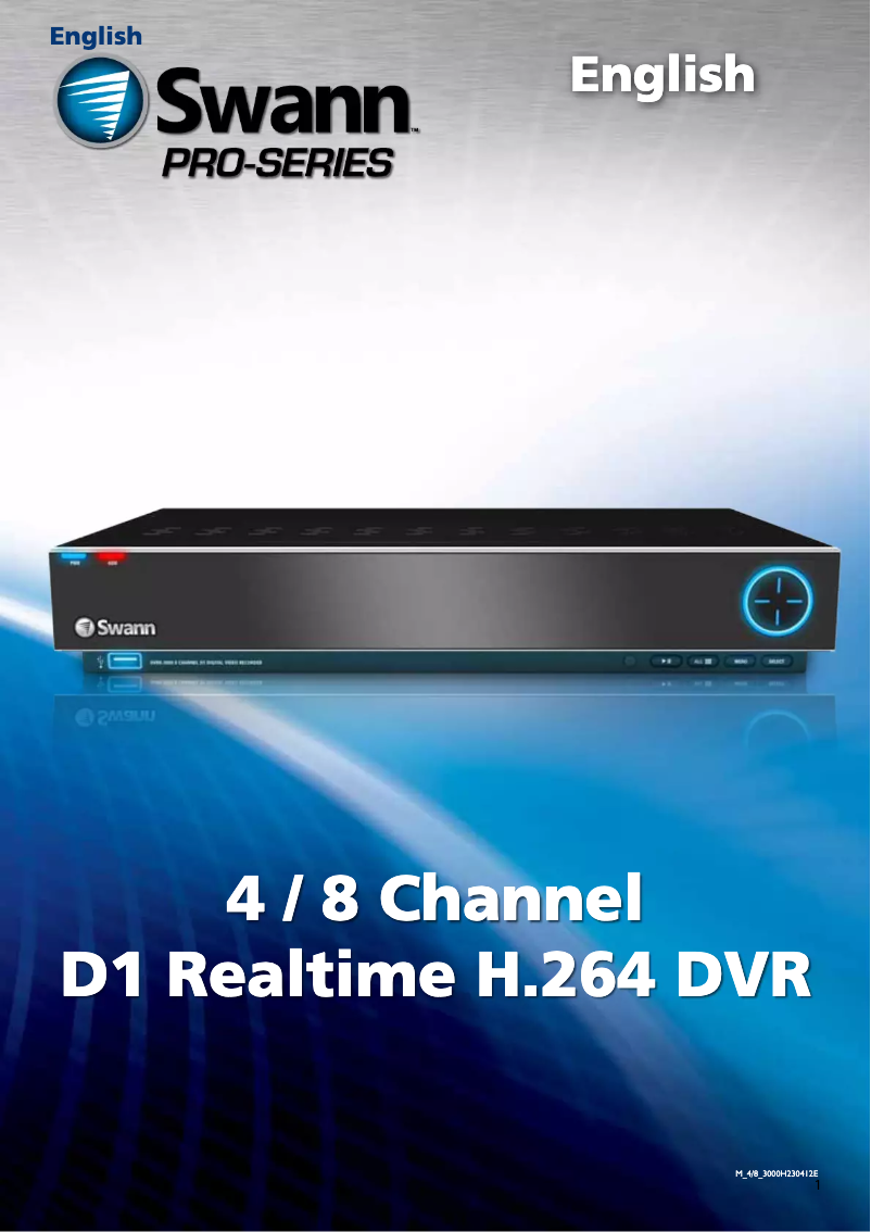 First page image of the manual for DVR8-3000