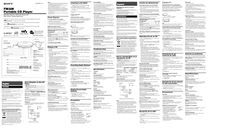 First page image of the manual for D-NF007