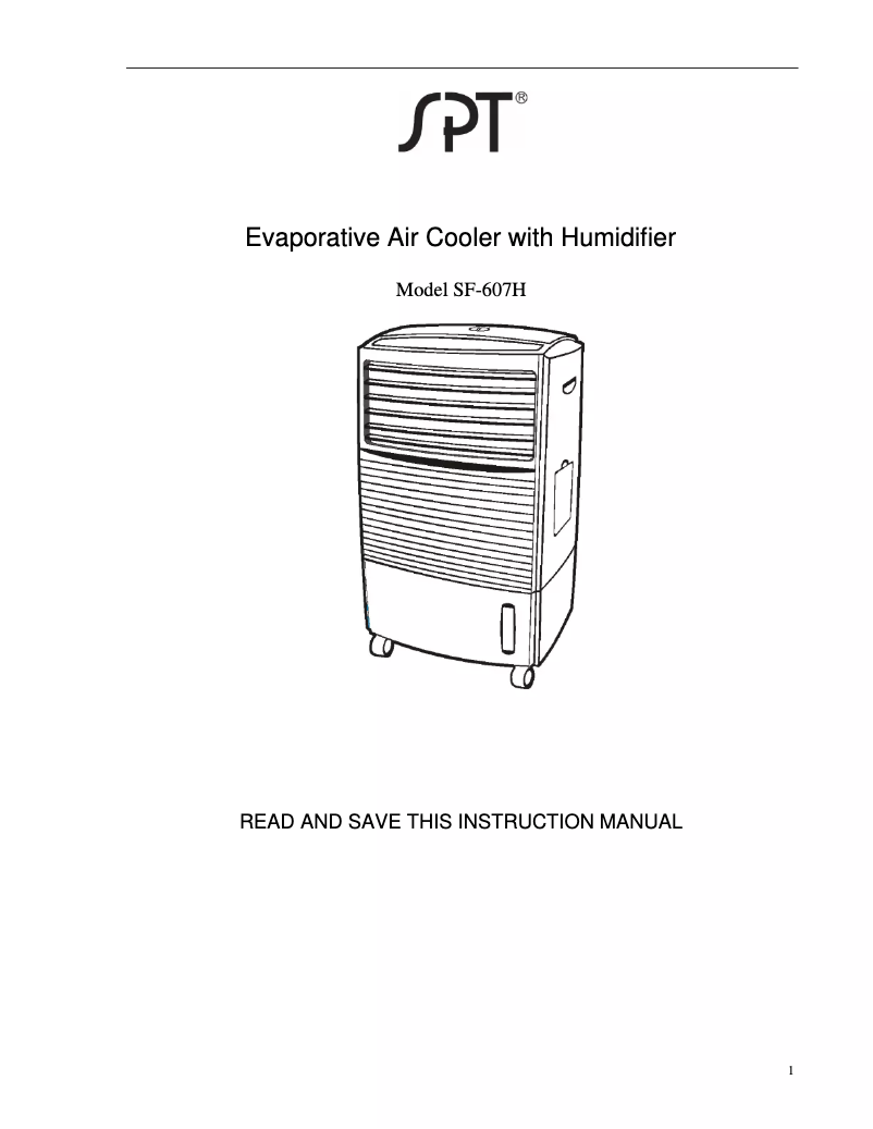 First page image of the manual for SF-607H