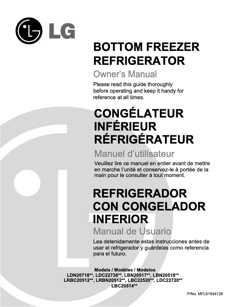 Page 1 of the manual User Manual LG GM-747FTCA