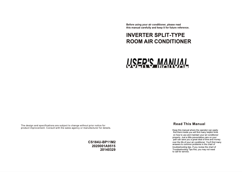Page 1 of the manual User Manual Midea MSOW-20IU
