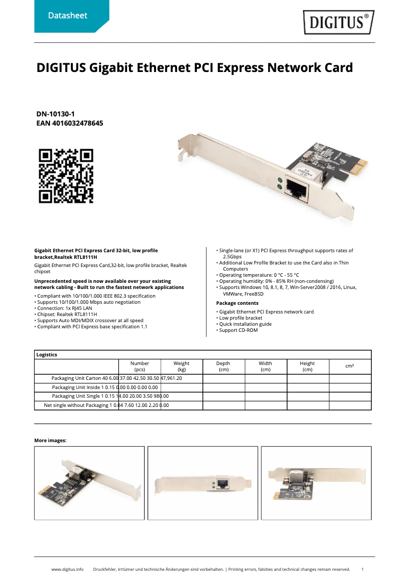 First page image of the manual for DN-10130-1