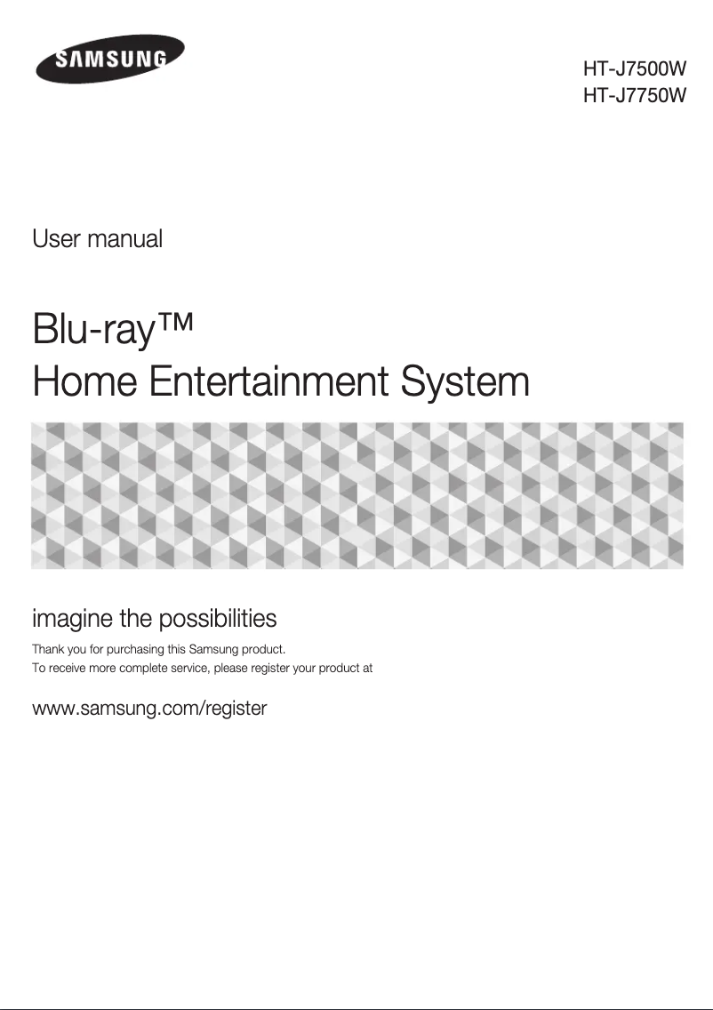 First page image of the manual for HT-J7750W