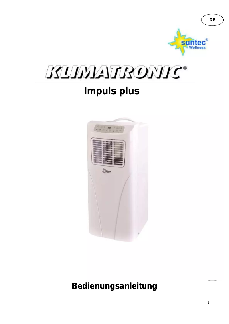 Page 1 of the manual User Manual Suntec Klimatronic Impuls Plus