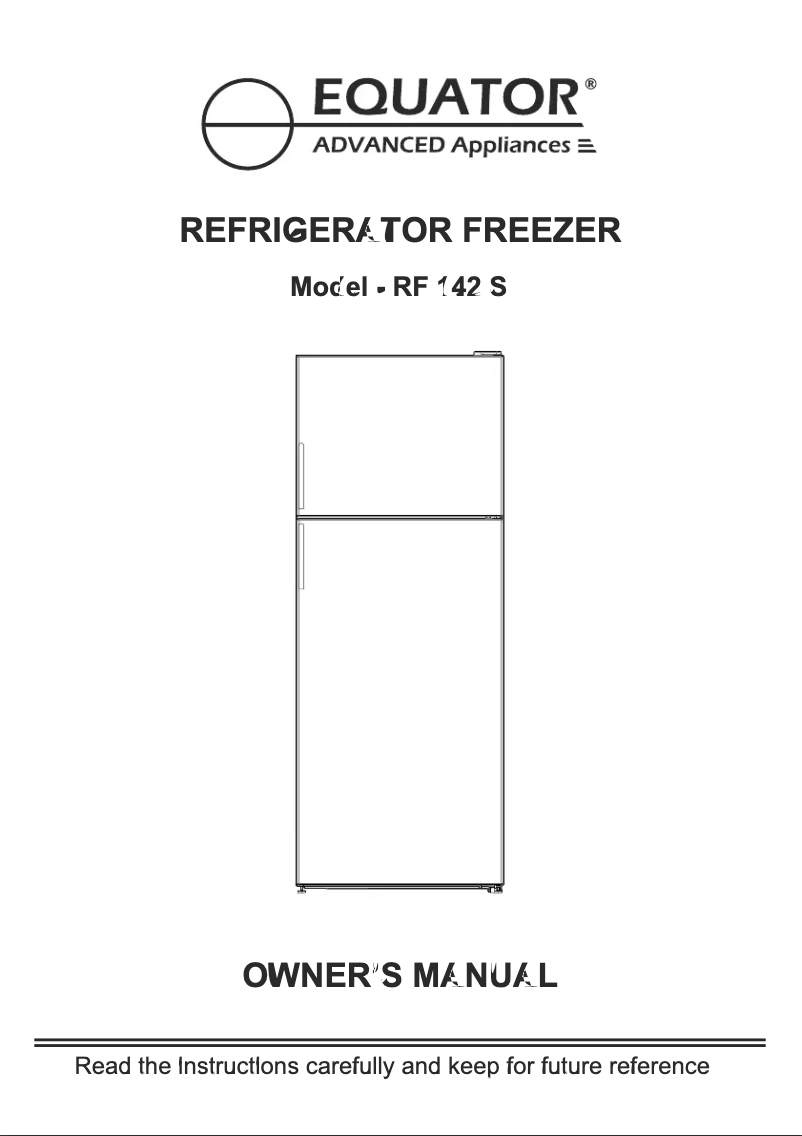 First page image of the manual for RF142S