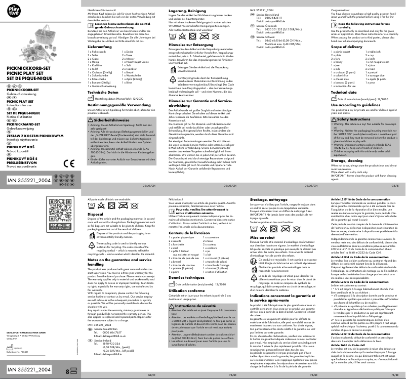 First page image of the manual for IAN 355221