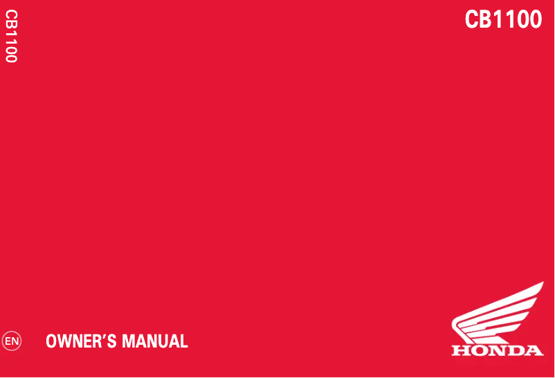 Page 1 of the manual User Manual Honda CB1100RS (2019)