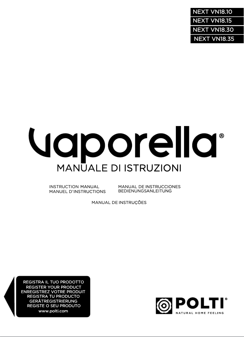 First page image of the manual for Vaporella Next VN18.30