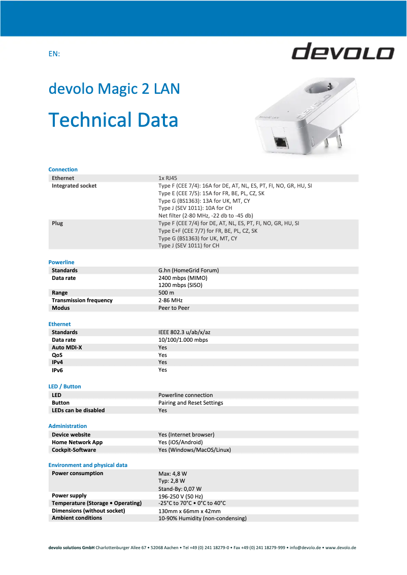 First page image of the manual for Magic 2 LAN