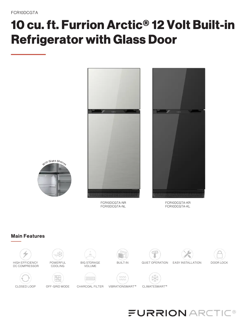 First page image of the manual for FCR10DCGTA-NR