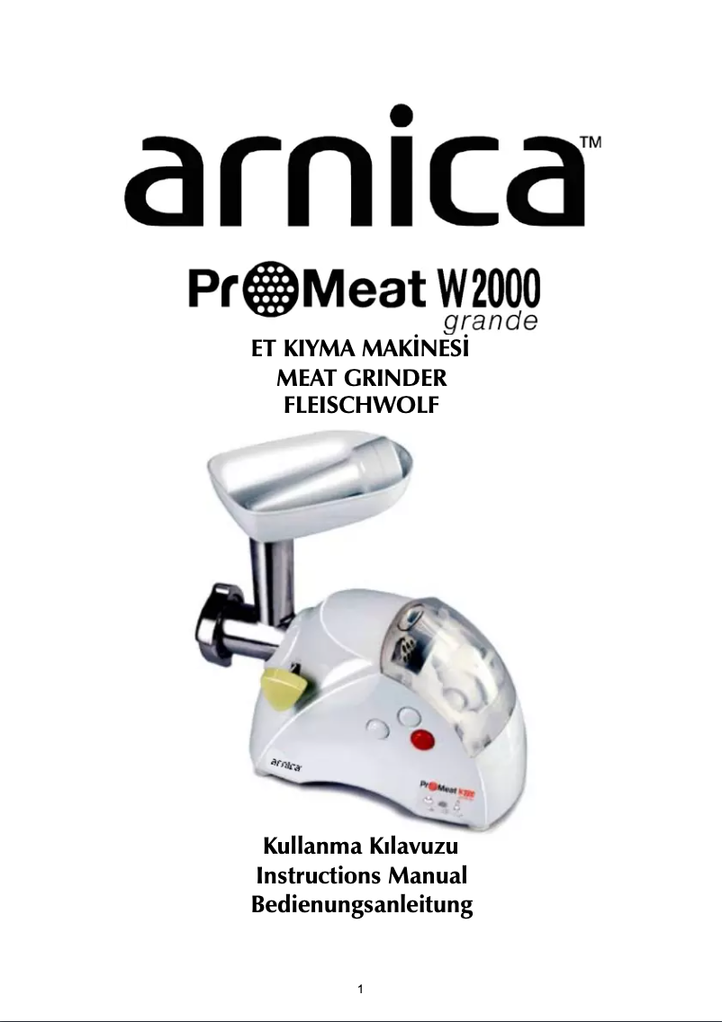 Page 1 of the manual User Manual Arnica GH21200