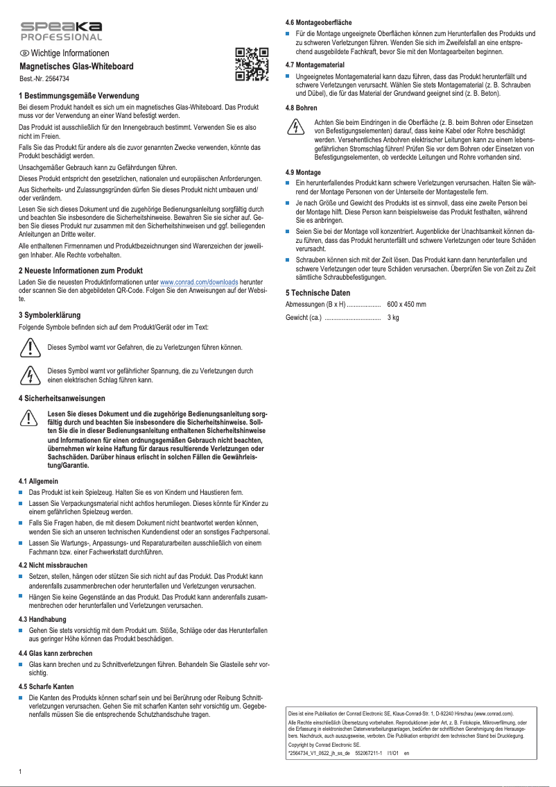 Page 1 of the manual User Manual Speaka SP-BWM-200