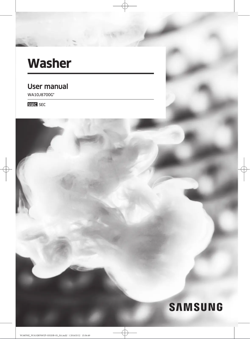 First page image of the manual for WA10J8700GW