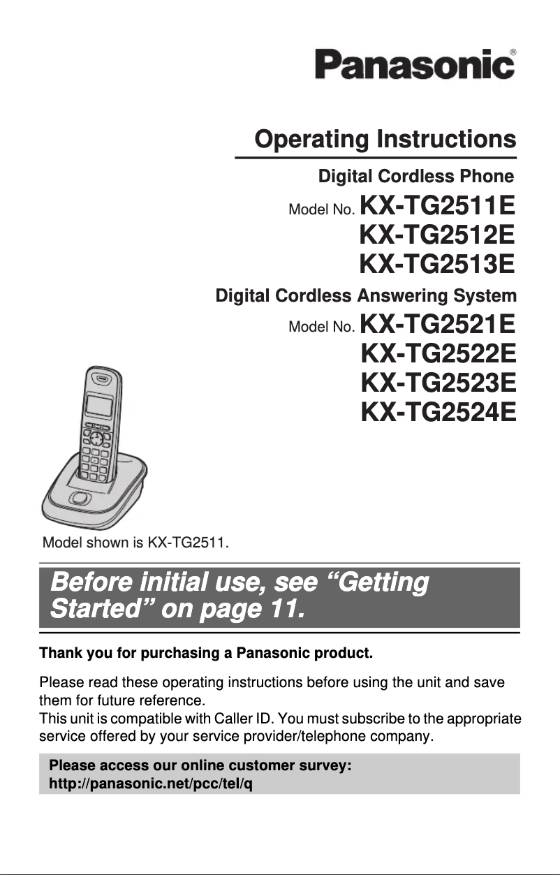 Page 1 of the manual User Manual Panasonic KX-TG2521E