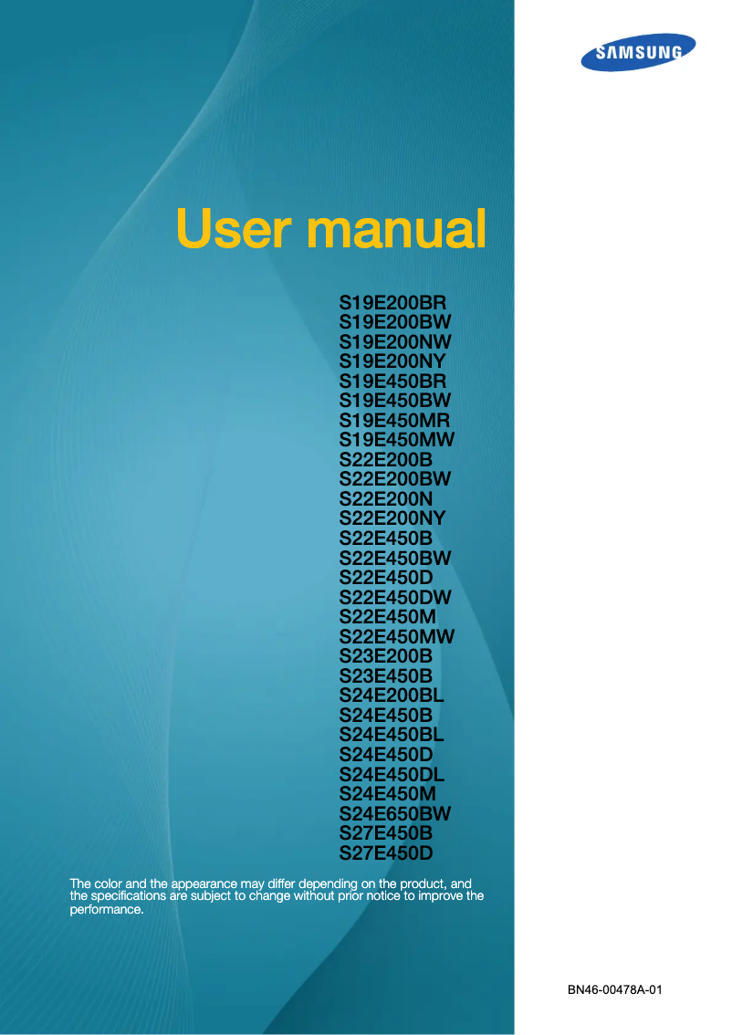First page image of the manual for LS22E45UDW