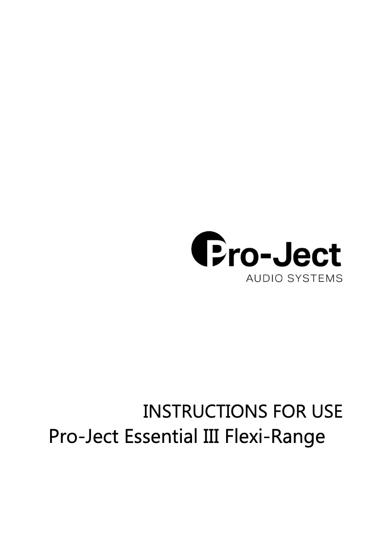 Page 1 of the manual User Manual Pro-Ject Essential III RecordMaster