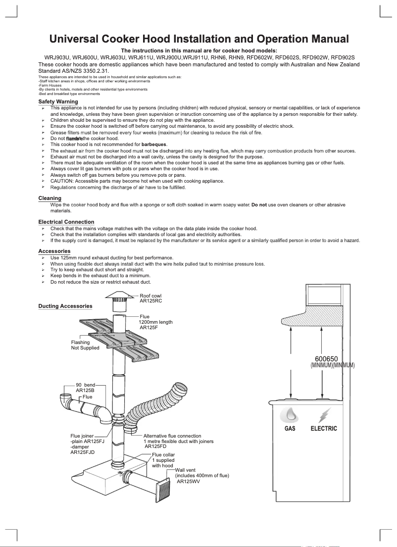 Page 1 of the manual User Manual Westinghouse WRJ903UK