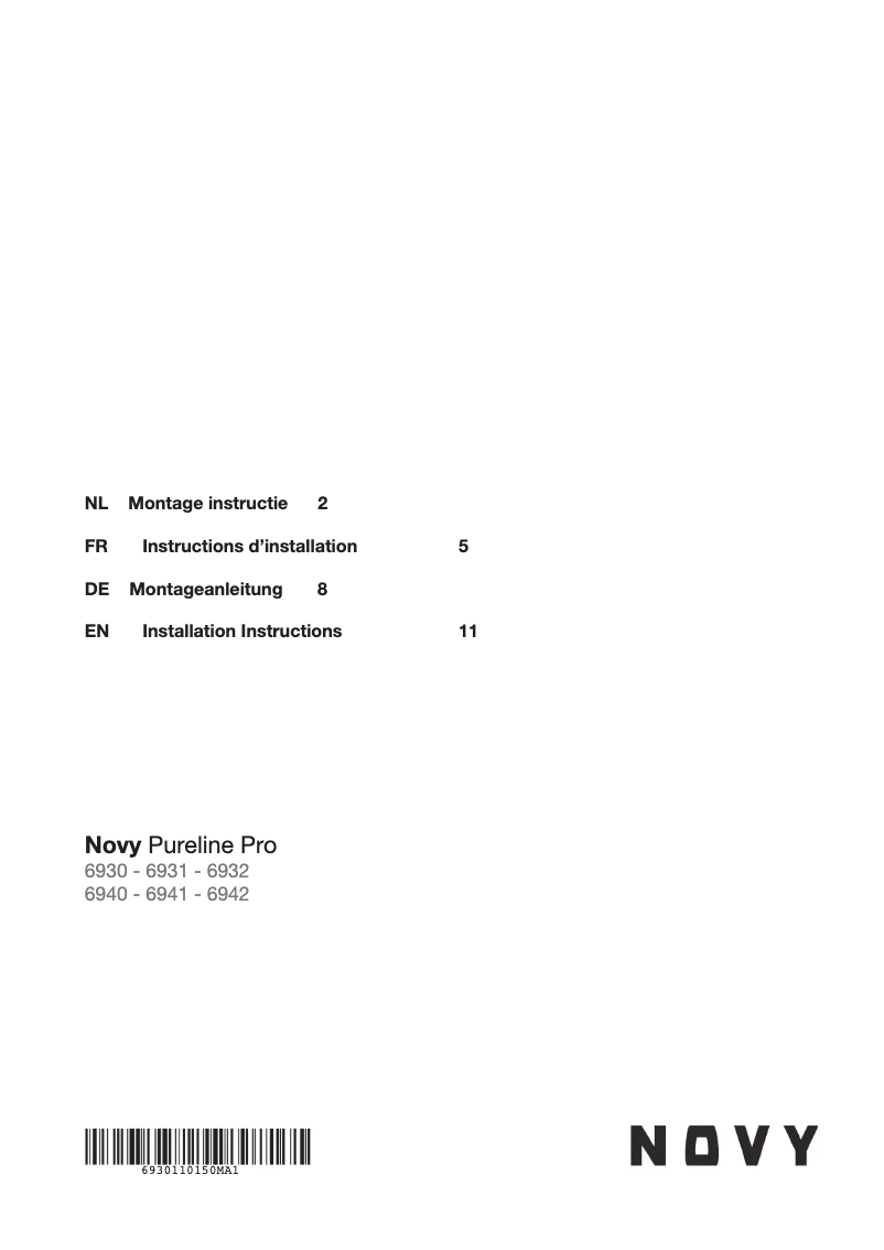 First page image of the manual for Pureline Pro 6932