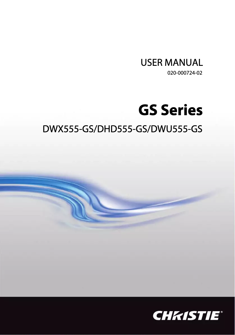 First page image of the manual for DWX555-GS