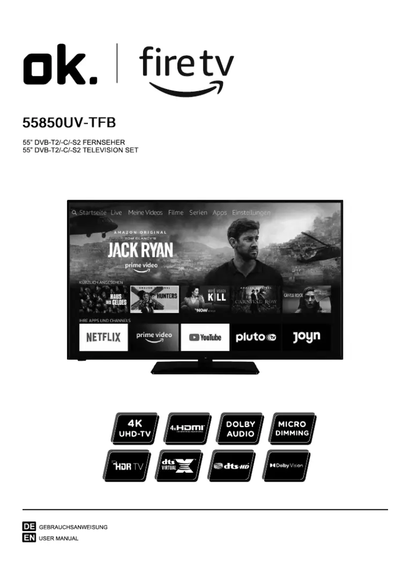 Image de la première page du manuel de l'appareil 55850UV-TFB