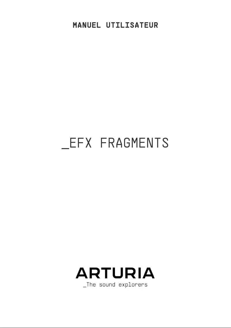First page image of the manual for Efx FRAGMENTS