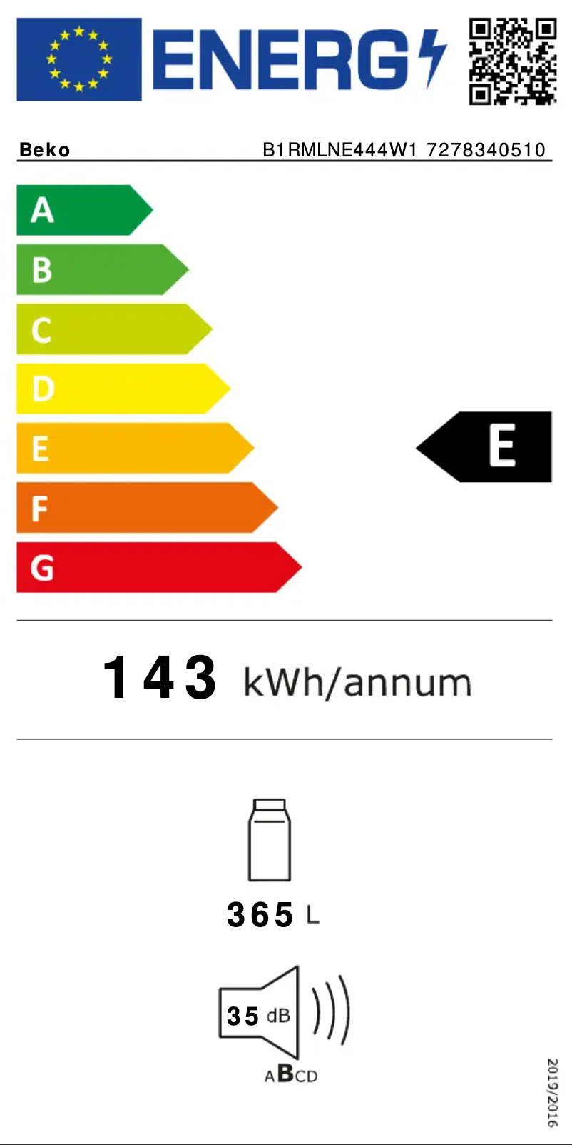 First page image of the manual for B1RMLNE444W1