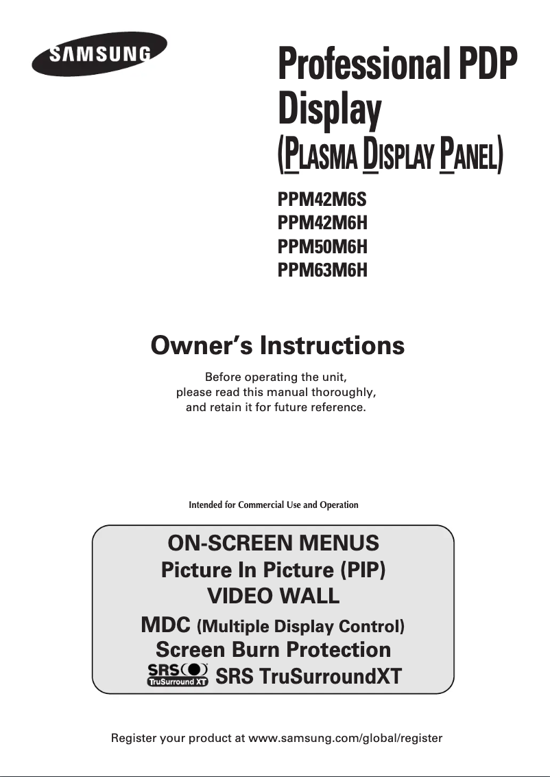 First page image of the manual for PPM63M6H