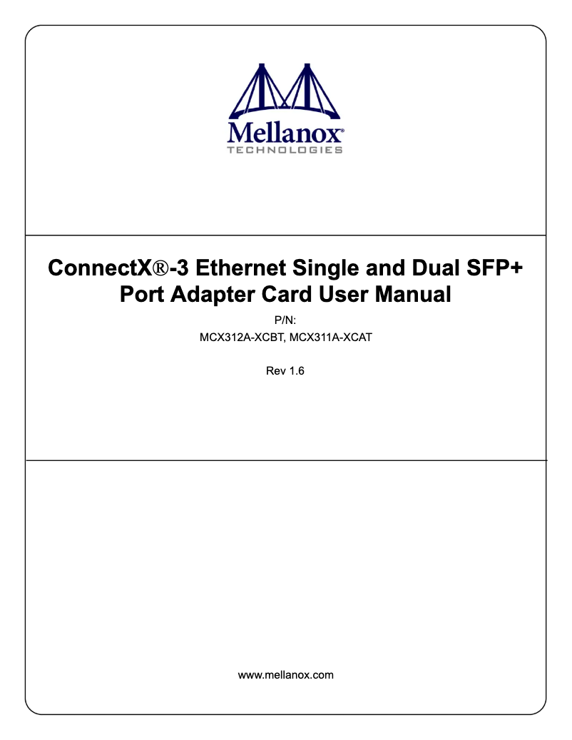 First page image of the manual for Mellanox ConnectX-3