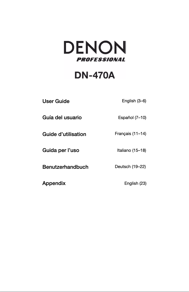 First page image of the manual for DN-470A