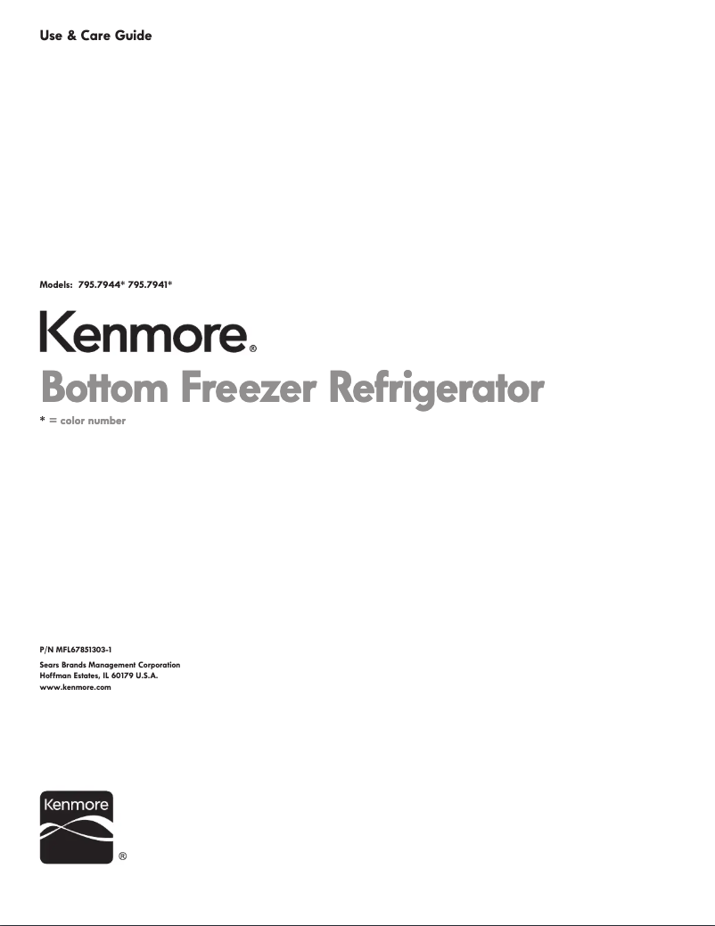 Page 1 of the manual User Manual Kenmore 79443