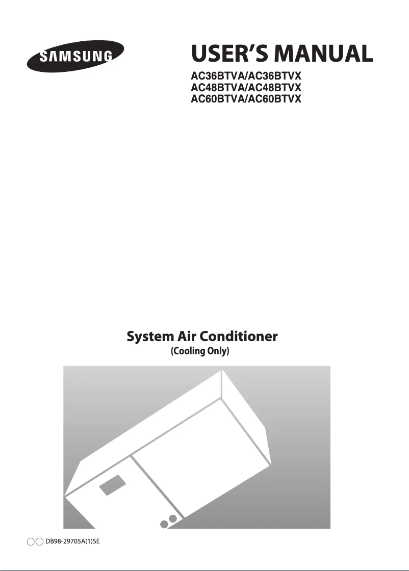First page image of the manual for AC36BTVX