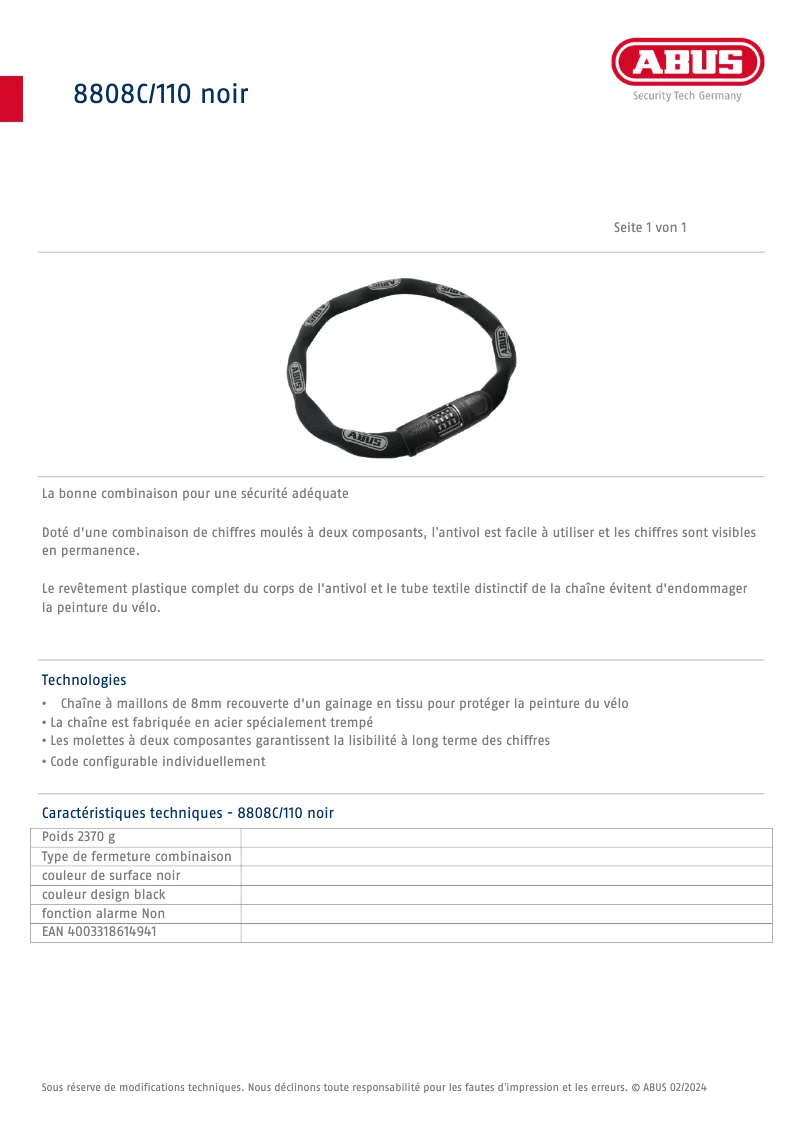 Image de la première page du manuel de l'appareil 8808C