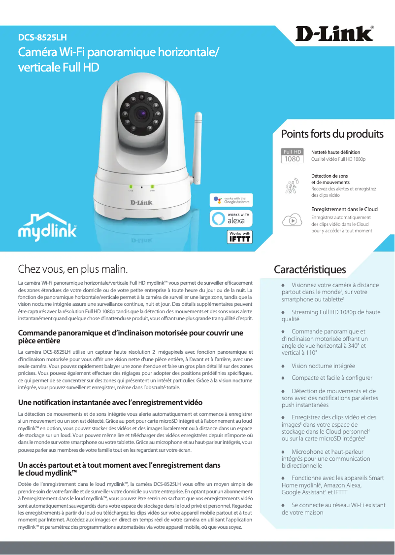 Page 1 of the manual Technical Sheet D-Link DCS-8525LH