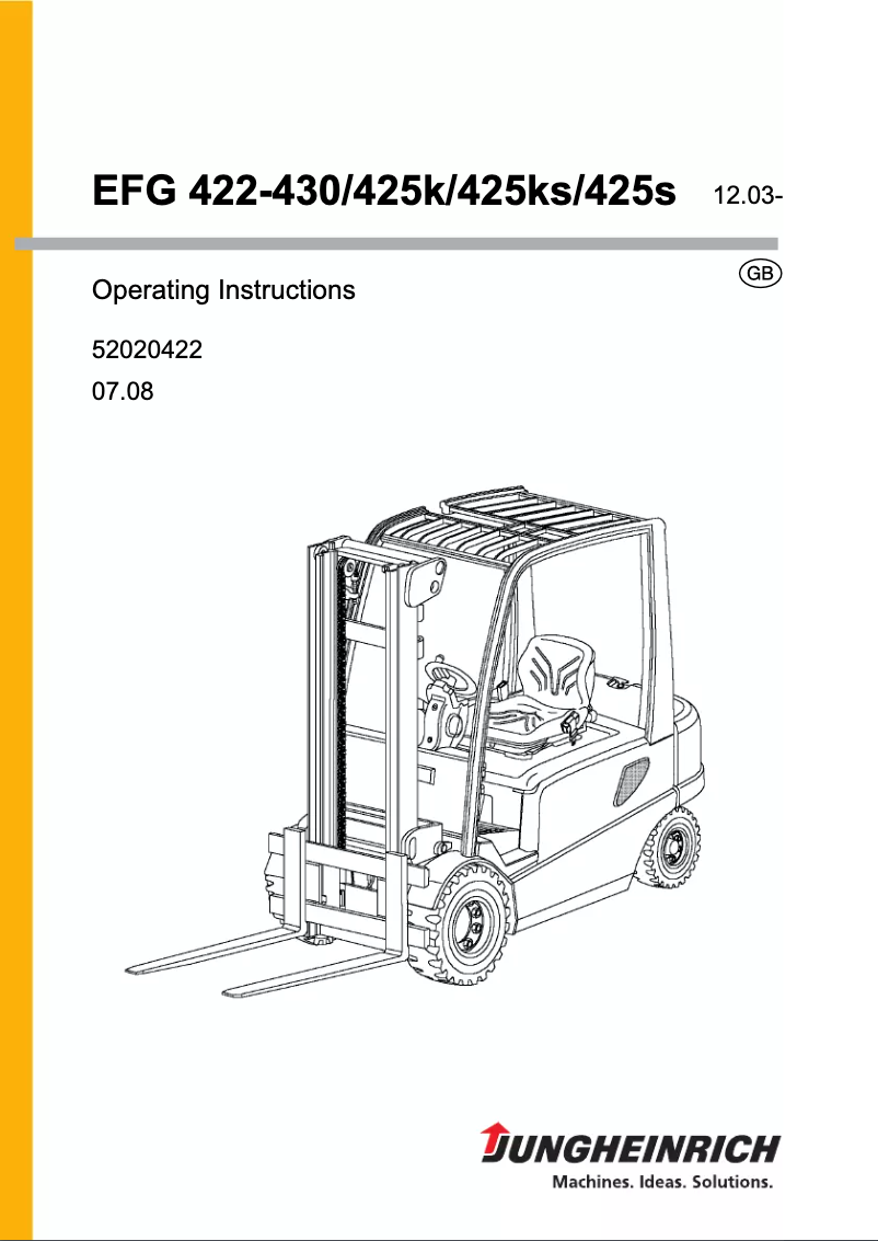Page 1 of the manual User Manual Jungheinrich EFG 430