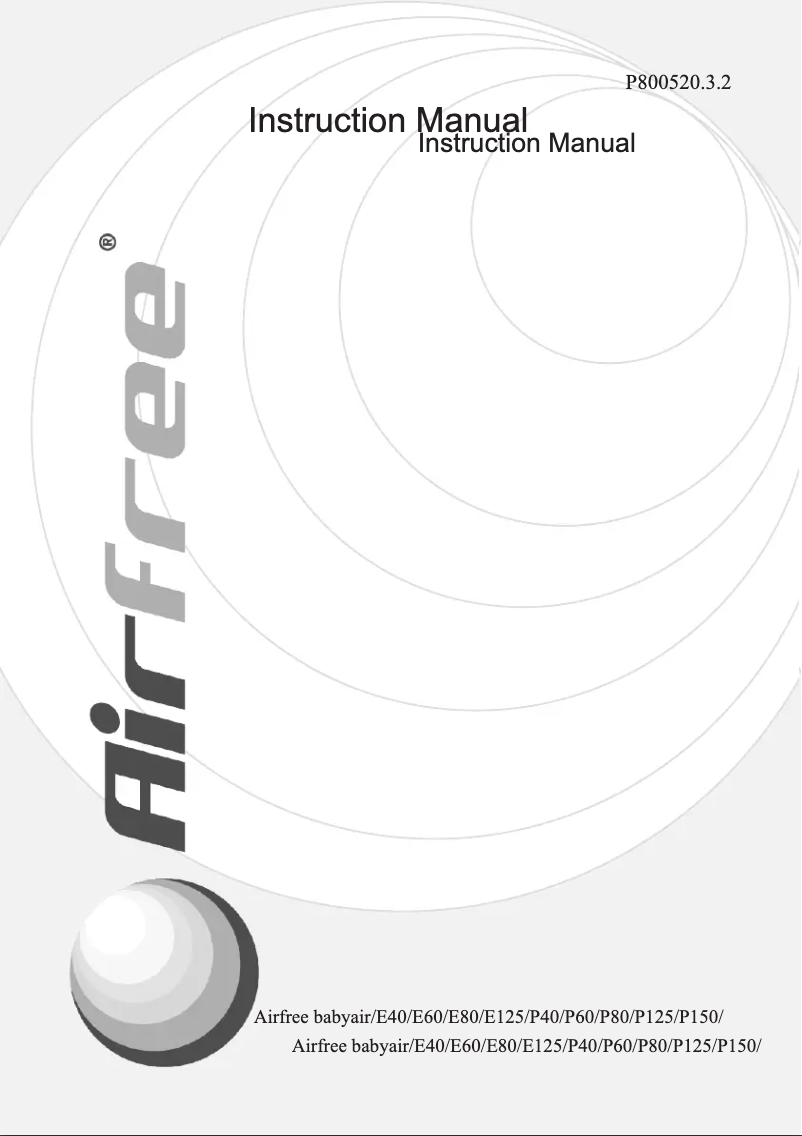 Page 1 of the manual User Manual Airfree Babyair P150