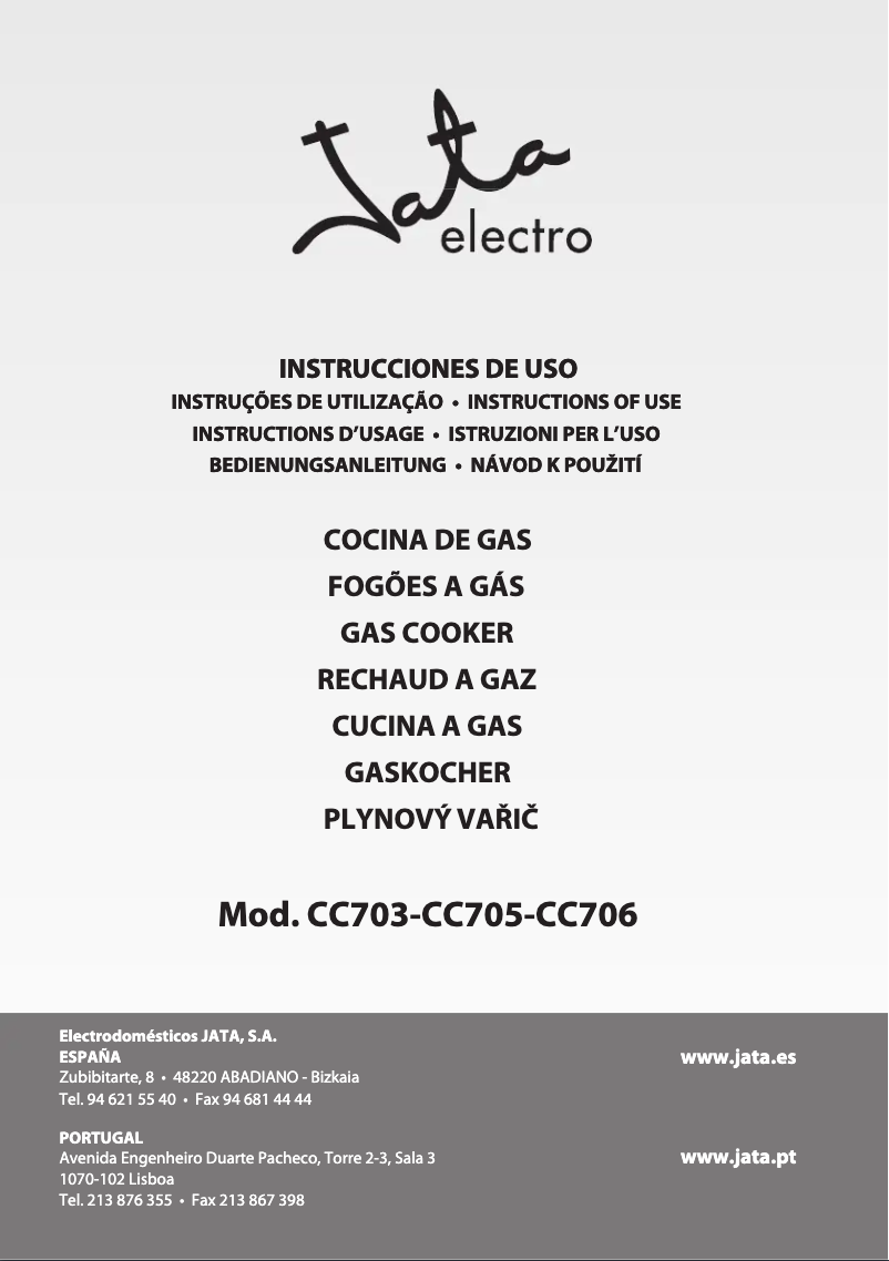 Page 1 of the manual User Manual Jata CC706