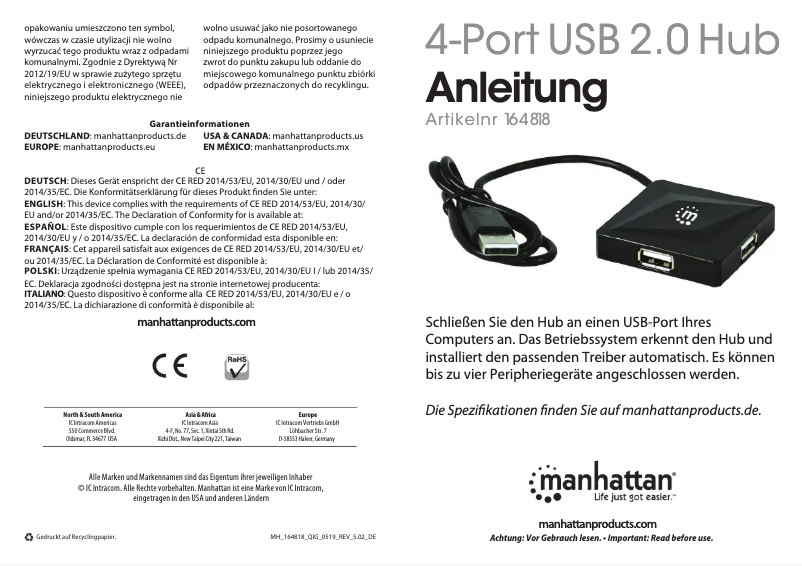 First page image of the manual for 164818