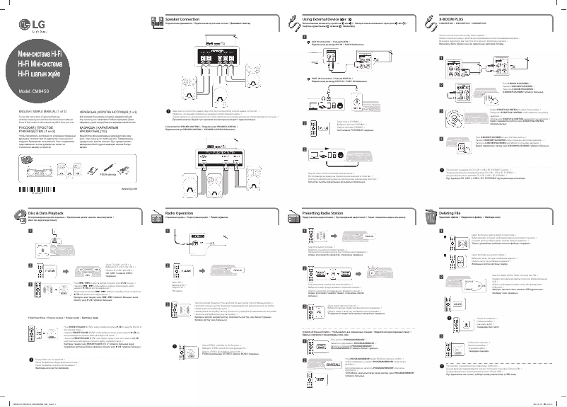 Page 1 of the manual Quick Start Guide LG CM8450