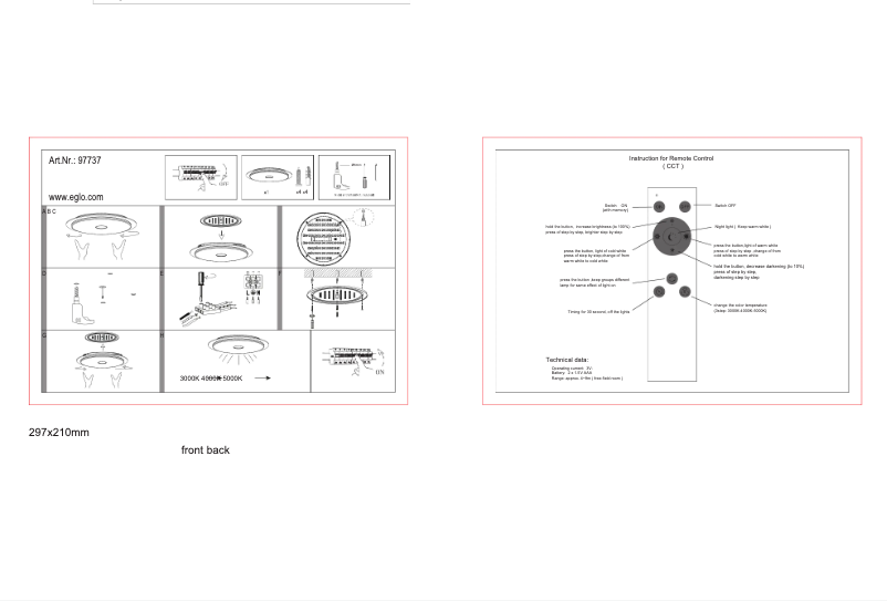 Page 1 of the manual User Manual Eglo Lanciano