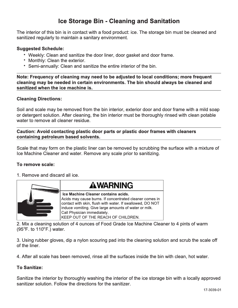 Page 1 of the manual User Manual Scotsman B842S