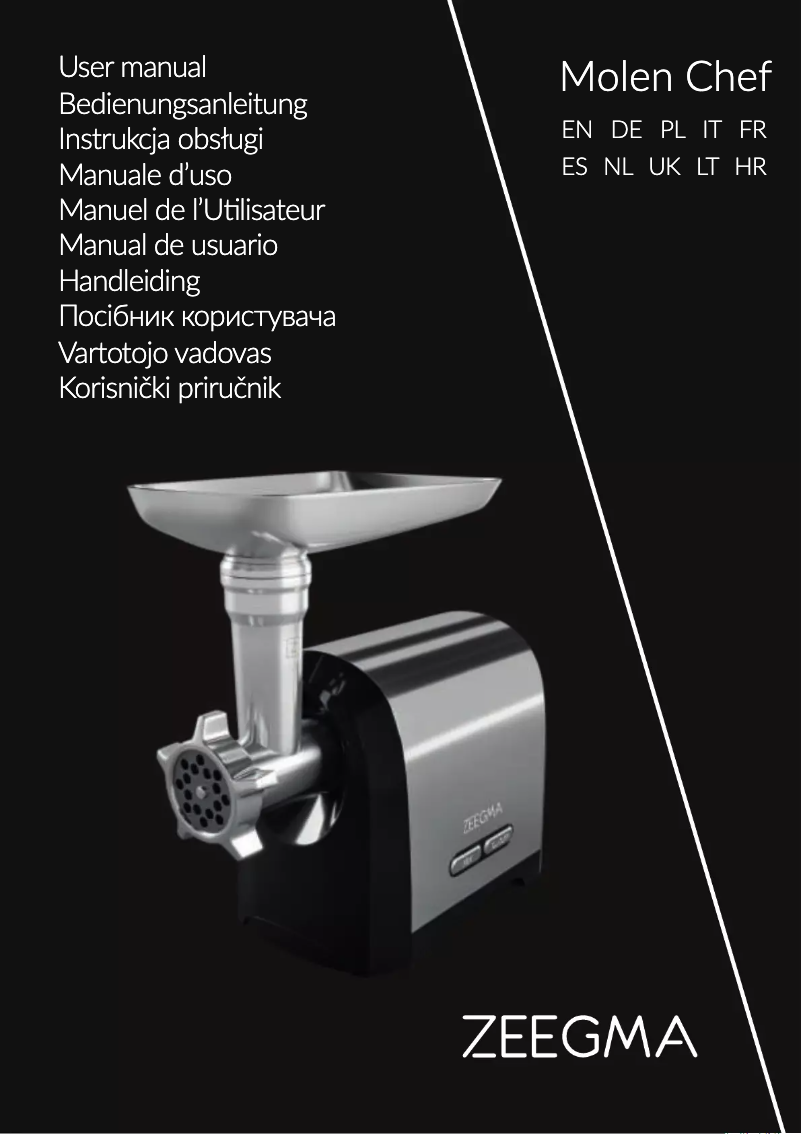 Page 1 of the manual User Manual Zeegma Molen Chef