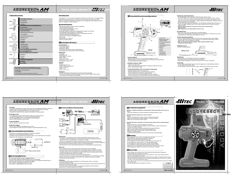 Page 1 of the manual User Manual Hitec Aggressor AM