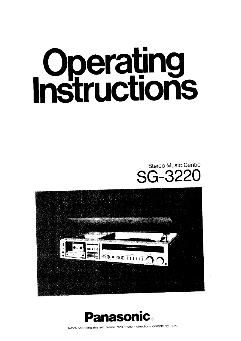 Page 1 of the manual User Manual Panasonic SG-3220