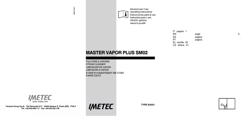 First page image of the manual for Vapor Plus SM02