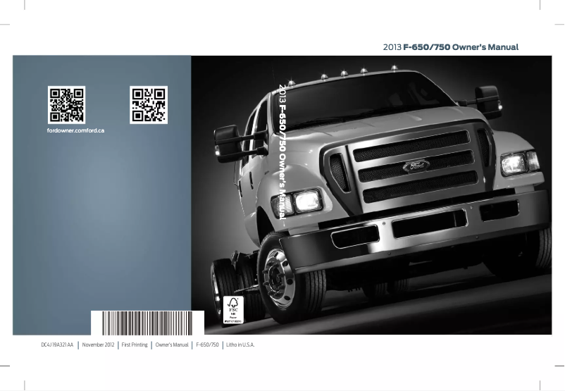 Page 1 of the manual User Manual Ford F-750 (2013)