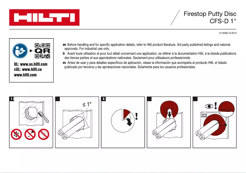 Page 1 of the manual Instructions / Assembly Hilti CFS-MS
