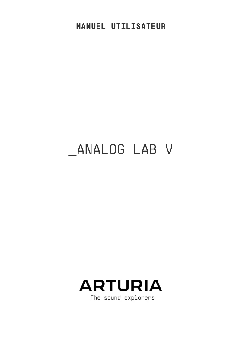 First page image of the manual for Analog Lab Pro