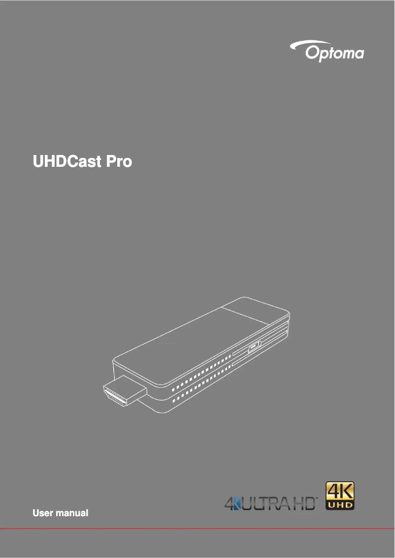 First page image of the manual for UHDCast Pro