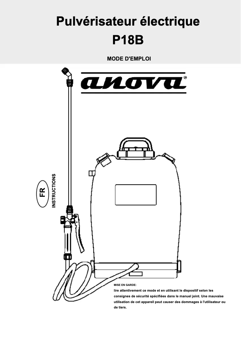 First page image of the manual for P18B